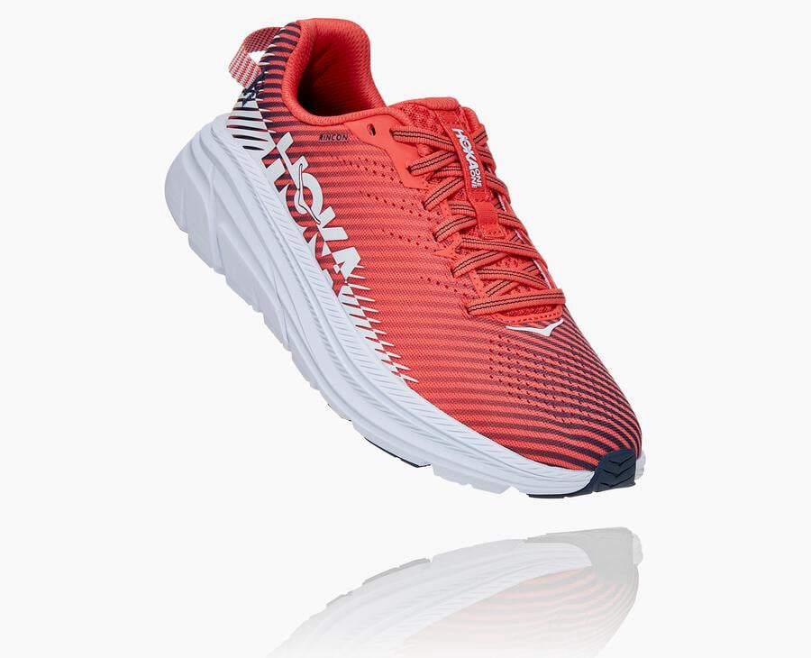 Running Shoes Womens - Hoka One One Rincon 2 - Red/White - AVLCBFW-78